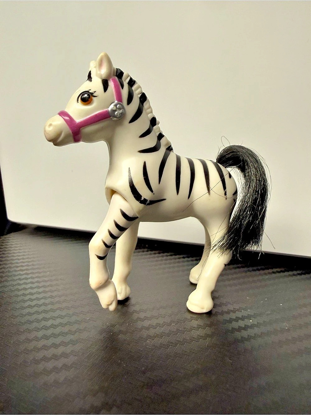 Vintage 1993 Kenner Littlest Pet Shop LPS Zoo Baby Zebra Pink Bridle
